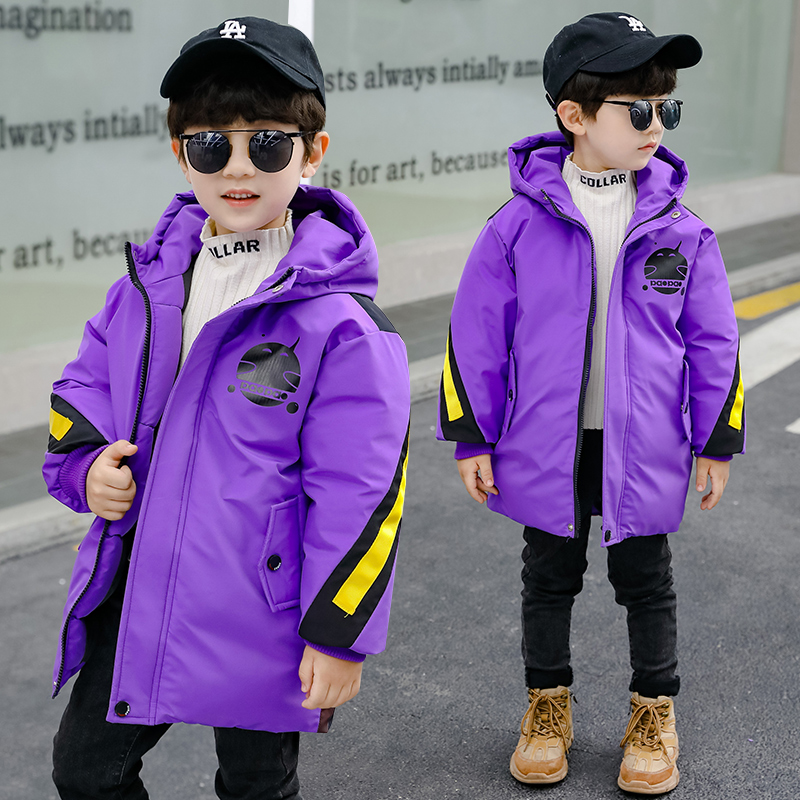 VioletBoy winter clothes cotton-padded clothes 2020 new pattern Zhongda Tong Foreign style loose coat Medium and long term Down jacket Children's wear cotton-padded jacket tide