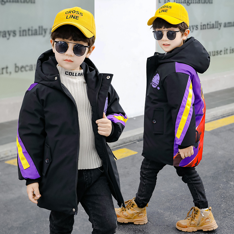 BlackBoy winter clothes cotton-padded clothes 2020 new pattern Zhongda Tong Foreign style loose coat Medium and long term Down jacket Children's wear cotton-padded jacket tide