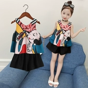 Quần áo trẻ em cô gái mùa hè 2018 mới lớn trẻ em thời trang phù hợp với cô gái mùa hè nước ngoài vest trẻ em hai mảnh