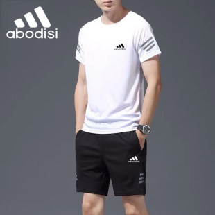Olex summer men's sportswear suit men's ice silk quick-drying large size short-sleeved shorts running fitness clothing