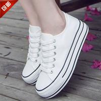 2017 trắng hoang dã low cut nền tảng giày vải nữ sinh viên phẳng giày thường nữ Hàn Quốc phiên bản Harajuku ulzzang giày yonex chính hãng