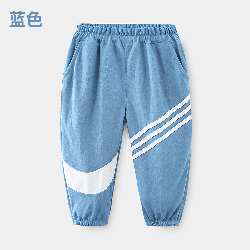 Bluebaby Anti mosquito trousers 2021 summer wear paragraph Boy Children's wear children motion Cropped trousers kz-d856
