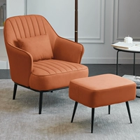 Легкая роскошная оранжевая сплошная ткань ткань+стул для ног [отправить подушку для талии]