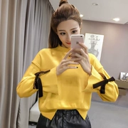 Đầu mùa thu mặc của phụ nữ 2018 mới áo len đặt lỏng sinh viên Hàn Quốc mùa xuân và mùa thu áo áo len áo sơ mi dài tay áo