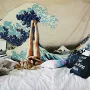 Văn học ins bạt vải trang trí phong cách Nhật Bản sóng phong cách Nhật Bản phong cách đơn giản nhà tấm thảm giải trí nghệ thuật tấm thảm treo tường