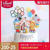 Запеченное торт украшения цирк клоун в маленьком сложном цветном бурольном пироге тема дня рождения день рождения