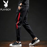 Playboy quần âu nam triều Hàn Quốc mùa đông quần thể thao ấm áp quần nam chân quần sọc quần - Quần mỏng quần tây âu