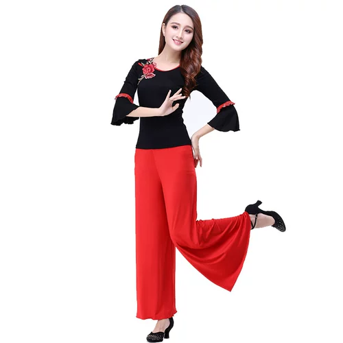 Танцующие черные штаны, мегафон, коллекция 2021, свободный крой, высокая талия