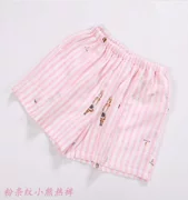 Mùa hè quần cotton pyjama đôi gạc nhà cộng với phân bón XL chất béo 200 kg quần short điều chỉnh quần bà bầu - Quần tây