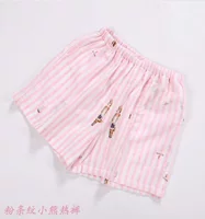 Mùa hè quần cotton pyjama đôi gạc nhà cộng với phân bón XL chất béo 200 kg quần short điều chỉnh quần bà bầu - Quần tây quần bò nam