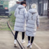 Mùa đông bông áo khoác Hàn Quốc phiên bản của mỏng mỏng áo khoác nam giới và phụ nữ trong phần dài của đầu gối đội mũ trùm đầu xuống áo khoác bông áo khoác nam Trang phục Couple