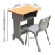 Желтый стол в средней школе (кожаное изображение)+стул