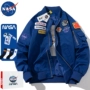 áo khoác nam có mũ NASA chung áo khoác nam phi hành gia dày dặn phi công áo khoác cặp đôi thương hiệu hợp thời trang xuân thu đông quần áo đệm bóng chày ao khoac nam