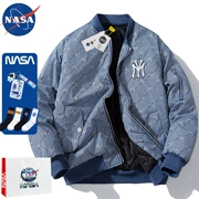 Áo khoác bomber dáng rộng phong cách Mỹ đồng thương hiệu NASA cặp đôi nam thương hiệu hợp thời trang thu đông áo khoác bóng chày đệm bông dày