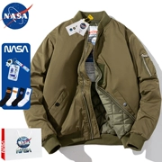 Nasa mùa thu và mùa đông dày chần gòn đồng phục bóng chày nam nữ triều thương hiệu Không quân MA1 phi công áo khoác cotton áo khoác rộng