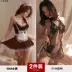 Người giúp việc cosplay sexy tinh khiết dễ thương dễ thương tinh khiết khao khát phù hợp với lụa đen cosplay người giúp việc đồng phục váy ngắn màu đen 