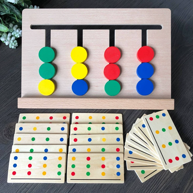 2345 tuổi bé suy nghĩ logic đào tạo trò chơi màu sắc nhận thức đồ chơi trẻ em giáo dục sớm câu đố đồ chơi bằng gỗ - Đồ chơi giáo dục sớm / robot