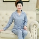 Bộ đồ ngủ mùa xuân và mùa thu nữ cotton dài tay trung niên và người cao tuổi phù hợp với phụ nữ mùa thu bông trung niên dịch vụ nhà - Cặp đôi