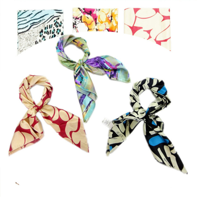 taobao agent [Bidding 19] The small silk scarf small and medium scarf silk ribbon ribbon female imitation silk versatile career white scarf