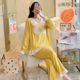 Лонгслив, осенняя демисезонная хлопковая милая пижама, милый демисезонный комплект, 2021 года