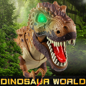 Khủng long đồ chơi điện sẽ đi bộ đường được gọi là lớn Tyrannosaurus Rex thế giới động vật trẻ em điều khiển từ xa tam giác đầu đôi