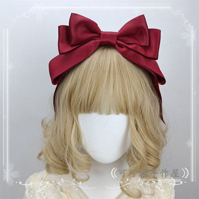 taobao agent Simple daily multi -color matte cotton ribbon bow KC hair hoop Lolita big bow hair ornament lolita