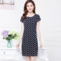 Trung niên và người già bông váy mùa hè cotton lụa nightdress mẹ nạp bông lụa ngắn tay dịch vụ nhà lỏng đồ ngủ váy ngủ 2 dây