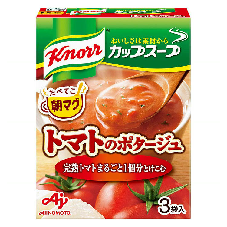【日本直邮】日本味之素 AJINOMOTO 香浓番茄味速食低热即食浓汤速食代餐 3袋入