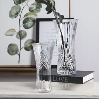 Bình nhỏ tươi nước văn hóa cọ trắng cây giàu có cây thủy tinh bình trang trí trang trí chèn bình hoa thủy tinh đơn giản - Vase / Bồn hoa & Kệ chậu cây ban công