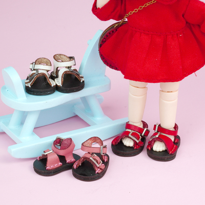 taobao agent OB11 baby shoe handmade leather sandals belts UFDOLL12 points BJD P9 GSC YMY can be worn