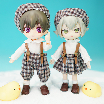 taobao agent OB11 baby GSC clay head YMY DDF BODY9 Substander can wear retro grid strap suits
