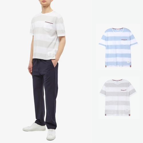 Thom Browne Wide Stripe Pocket Футболка MJS201A-J0049