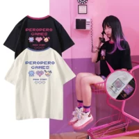 Meow Sit Run Run Musedash Pockets T -Fork Lose Cotton Complete -sleed Lummer Summer Peripheral