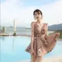 Phiên bản Hàn Quốc của đồ bơi nước hoa nhỏ nữ Xiêm váy kiểu phẳng góc bảo thủ tụ tập cho thấy bong bóng mỏng mùa xuân bãi biển đồ bơi nữ - Bộ đồ bơi One Piece áo bơi liền thân đẹp