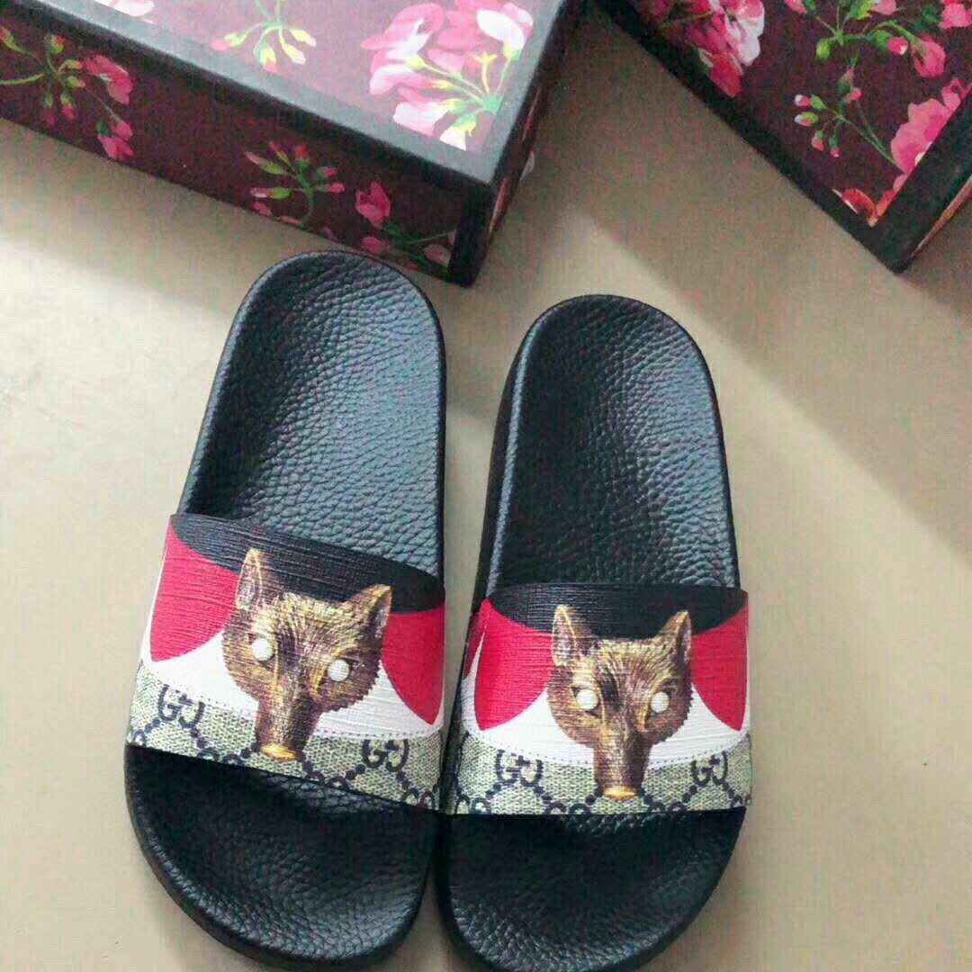 FoxEuropean station slipper summer trend fashion genuine leather flip flops Wear out Sandals personality non-slip Flip flop shoes male