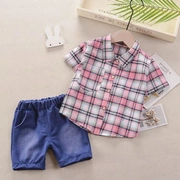 Trẻ em nam mặc mùa hè áo ngắn tay đơn phù hợp với bé trai và bé gái mùa hè áo ve áo mùa hè - Khác