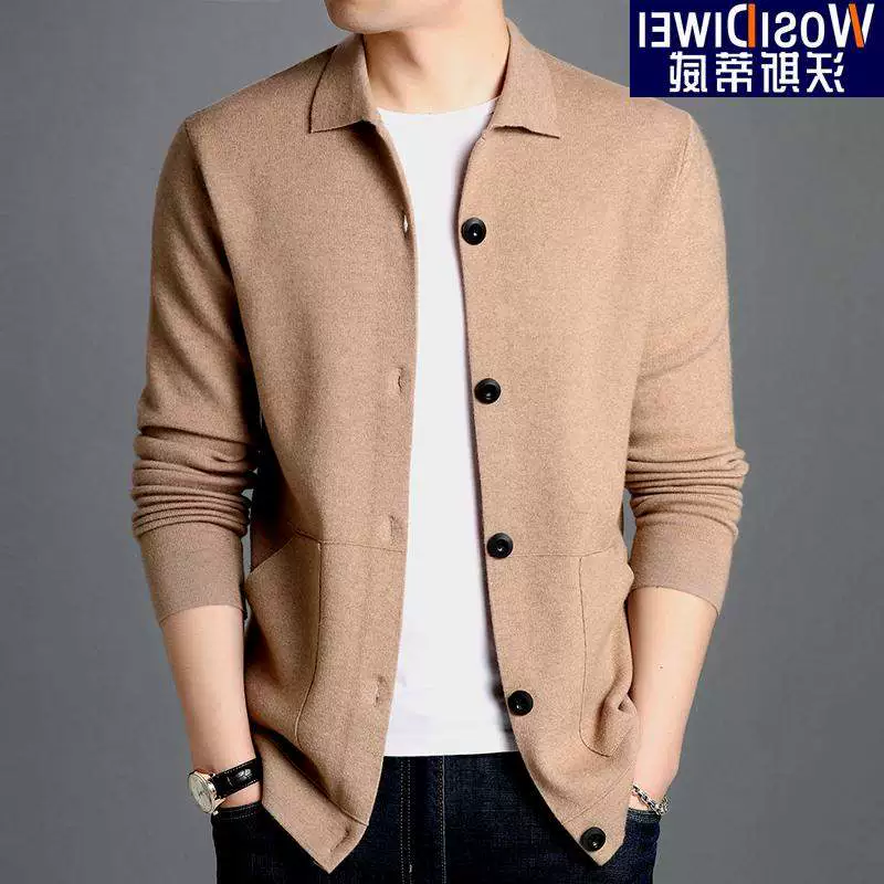 Áo len cao cấp hot bán chạy nhất cho nam áo len dệt kim áo len mùa xuân và mùa thu nam thời trang Hàn Quốc mỏng mảnh màu ve áo mỏng - Áo len