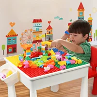 转 table Bàn xây dựng đa chức năng Kích thước hạt tương thích Đồ chơi DIY Bóng trượt lắp ráp bàn trò chơi - Khối xây dựng đồ chơi trẻ em thông minh