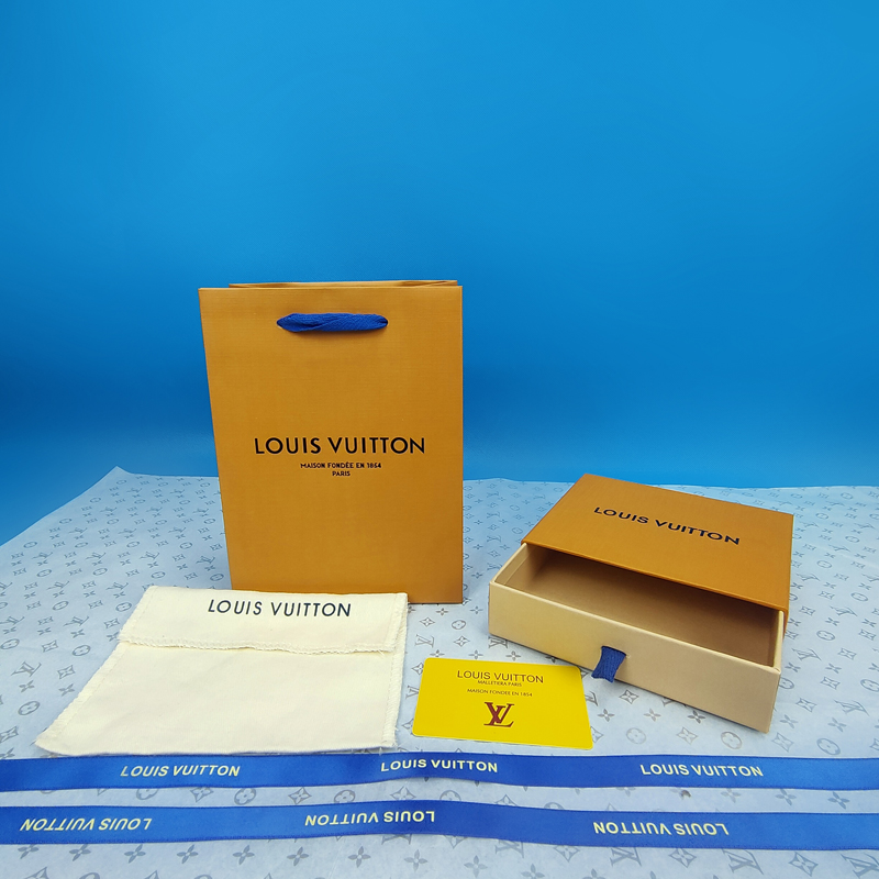 Short Wallet Box + Paper Bag + Ribbon + Card + Cloth Bagoriginal edition LV paper bag Gift bag portable Bag clothes scarf Box Bag money Jewelry box Dustproof bag packing box
