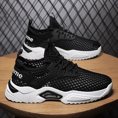 网鞋夏季新款透气薄款青少年网眼镂空防臭男士鞋子网面单网运动鞋