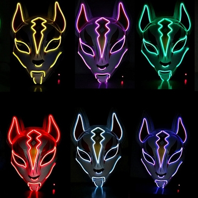 taobao agent Fortress Sky Fox Mask Night Halloween Halloween Fox Terminal Set Douyin LED Fox Mask