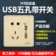 H3 Golden Five -Hole Dual USB с выключателем (2.1a)