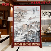 Màn hình lối vào kiểu Trung Quốc vách ngăn lối vào phòng khách văn phòng hiện đại đơn giản màn hình ghế gỗ nguyên khối hai mặt chào mừng cây thông thi công vách ngăn