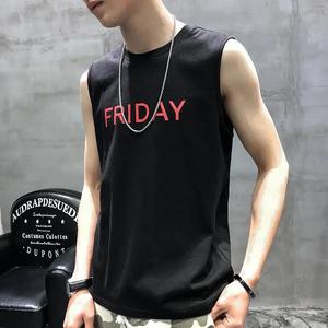 港风无袖背心男潮牌ins宽松欧美街头吊带跨栏男士背心夏季潮 外穿