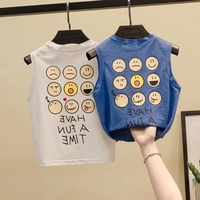 Летняя одежда, летний детский жилет, детская мультяшная футболка, жакет, сезон 2021, в корейском стиле