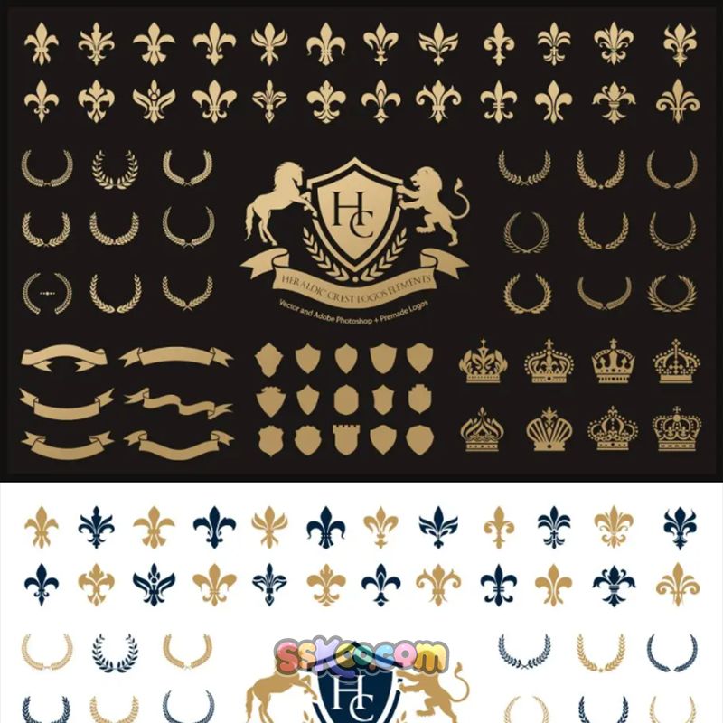 骑士纹章LOGO标志品牌盾牌安全图案图形设计素材AI矢量PSD模板