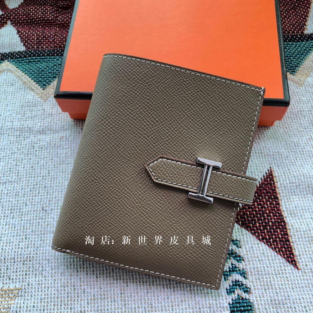 Elephant Grey (EP Skin)free shipping new pattern Simplicity Europe and America H home Import palm prints eposm skin H buckle wallet ma'am Card bag  genuine leather