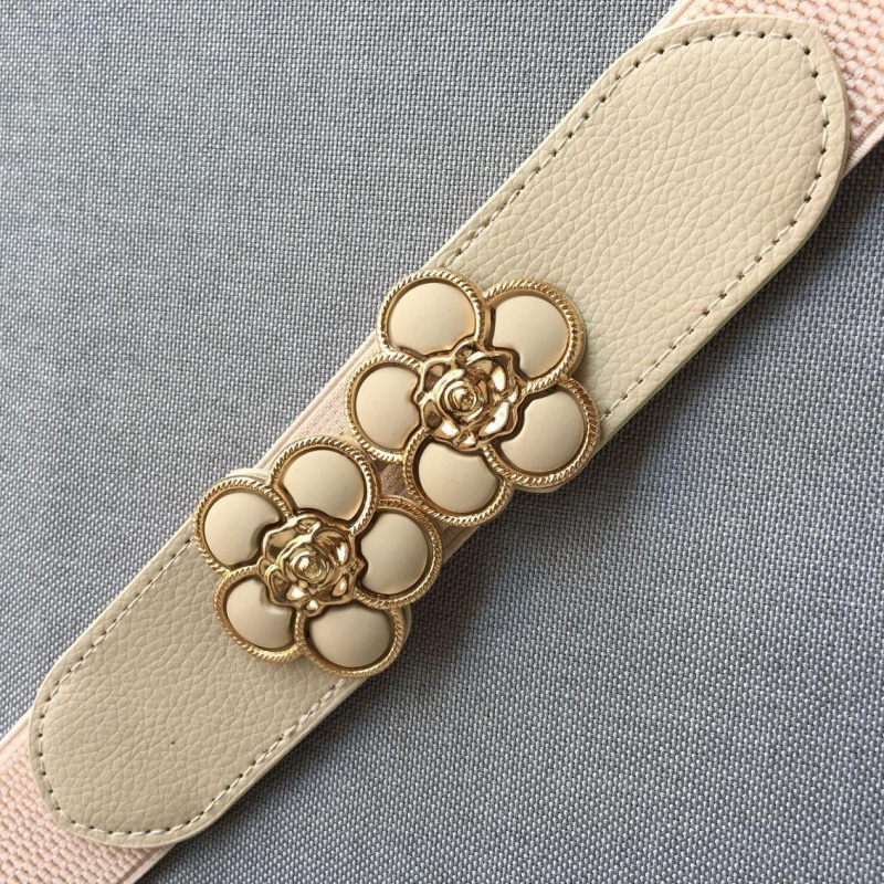 Plum Beige (About 4Cm)Lose money impulse Loose and tight belt Women Tightness elastic force Width Waistband female Dress Fine black belt