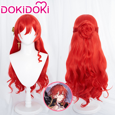 taobao agent DOKIDOKI Spot collapse: Star Dome Railway Ji Zi cosplay wig red slightly curly long hair