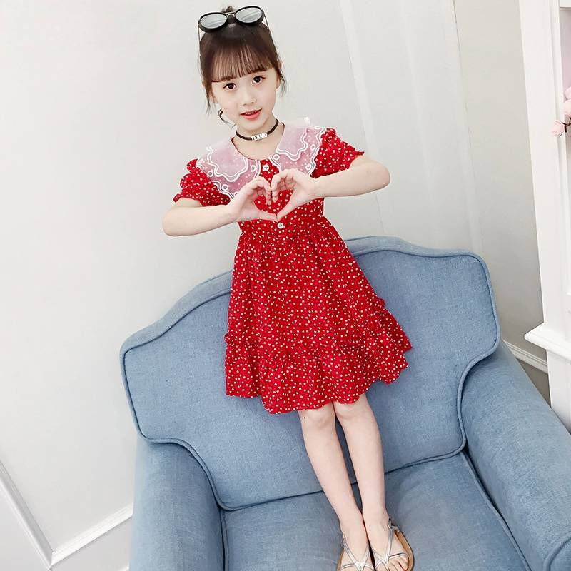 韩版超洋气小女孩公主裙女童夏装连衣裙2022新款儿童网红雪纺裙子